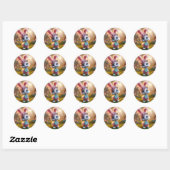 Roze en Fancy Ronde Sticker (Vel)