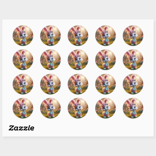 Roze en Fancy Ronde Sticker