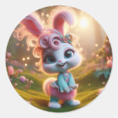 Roze en Fancy Ronde Sticker (Voorkant)