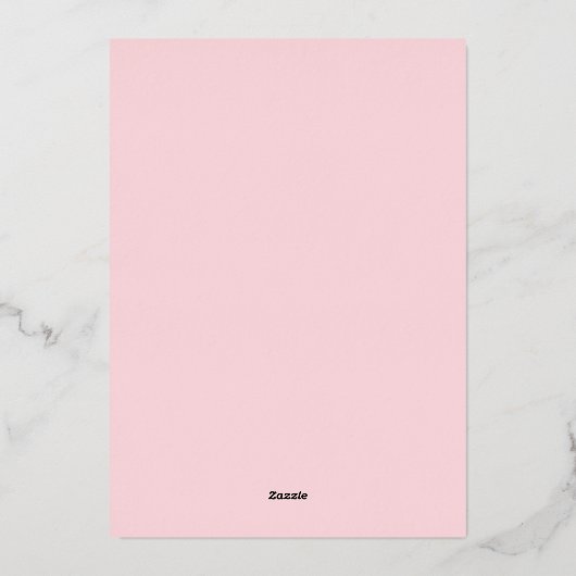 Roze en Faux Gold Confetti Girl Baby shower Invit Folie Uitnodiging (Achterkant)