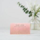 Roze en Faux Gold Glitter | Moderne Glam Visitekaartje (Staand voorkant)