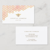 Roze en faux gouden folie bij visitekaartje (Voorkant / Achterkant)