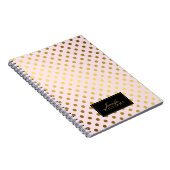 Roze en Faux Gouden Folie Polka Dots Notitieboek (Rechterzijde)