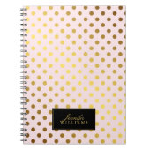 Roze en Faux Gouden Folie Polka Dots Notitieboek (Voorkant)