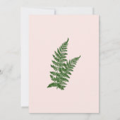 Roze en Ferns Wedding Kaart (Achterkant)