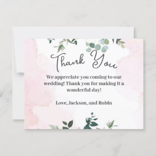 Roze en Floral Hartelijk dank Briefkaart