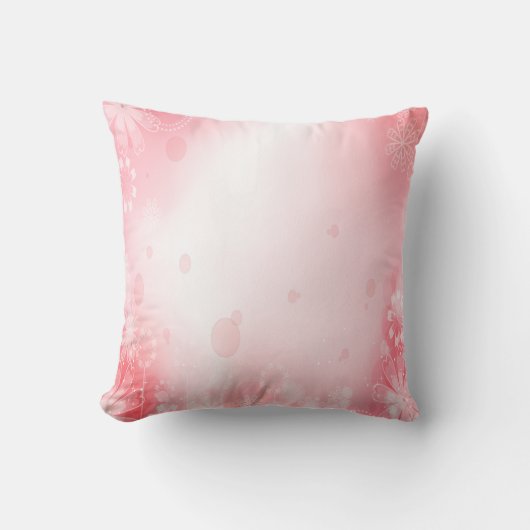 Roze en Floral Pillow Kussen (Voorkant)