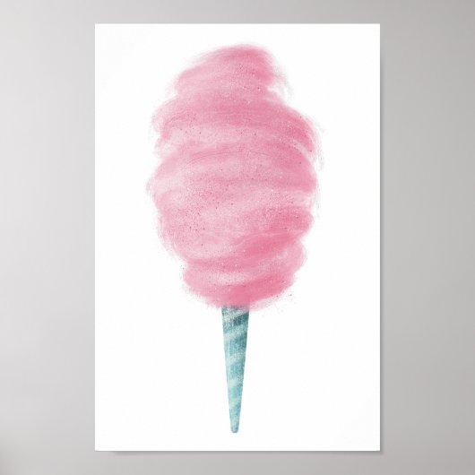 Roze en Fluffy Cotton Snoep Nursery ArtWork Poster (Voorkant)
