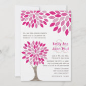 Roze en frambozen Moderne Topjes Bouw Vloerbruilof Kaart (Voorkant)