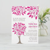 Roze en frambozen Moderne Topjes Bouw Vloerbruilof Kaart (Staand voorkant)