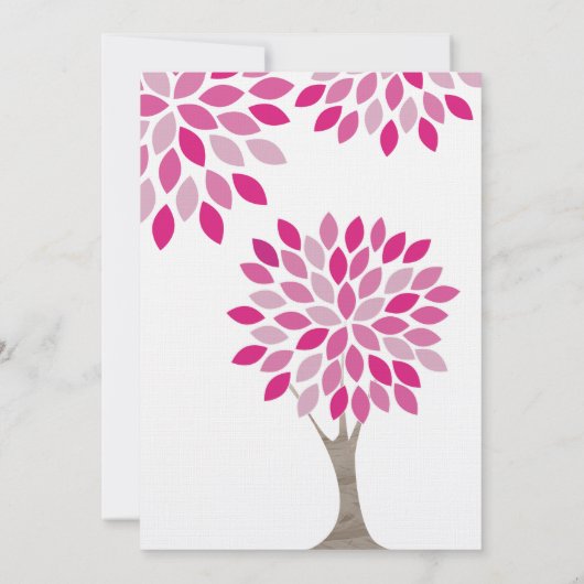 Roze en frambozen Moderne Topjes Bouw Vloerbruilof Kaart (Achterkant)