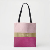 Roze en Fuchsia look van leder Tote Bag (Voorkant)