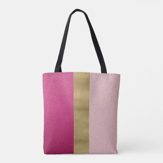 Roze en Fuchsia look van leder Tote Bag (Achterkant)