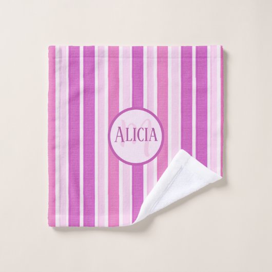 Roze en Fuchsia strepen Bad Handdoek (Wasdoekje)