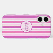 Roze en Fuchsia strepen Case-Mate iPhone Case (Achterkant (horizontaal))
