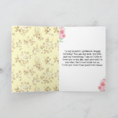 Roze en Geel 40e Verjaardag Vriendin Kaart (Binnen)