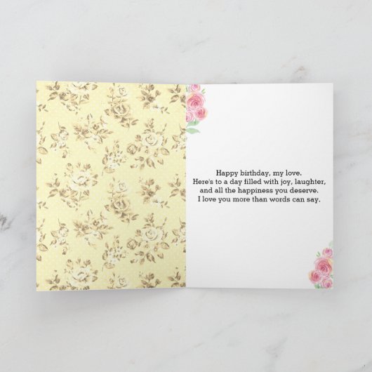 Roze en Geel 40e Verjaardag Vrouw Kaart (Binnen)