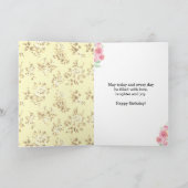 Roze en Geel 40e Verjaardag Zuster Kaart (Binnen)