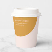 Roze en geel | Aangepaste Koffie voor kleurenblok Papieren Bekers (Achterkant)