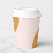 Roze en geel | Aangepaste Koffie voor kleurenblok Papieren Bekers (Rechts)