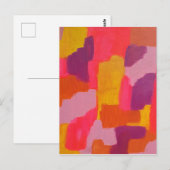 Roze en geel Abstract Briefkaart (Voorkant / Achterkant)