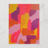 Roze en geel Abstract Briefkaart (Voorkant)