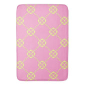 Roze en geel abstract patroon badmat (Voorkant Verticaal)