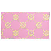 Roze en geel abstract patroon kussensloop (Voorkant)