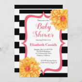 Roze en geel Baby shower Kaart (Voorkant / Achterkant)