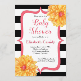 Roze en geel Baby shower Kaart