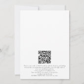 Roze en Geel Bloemen Script QR Code Bruiloft Kaart (Achterkant)