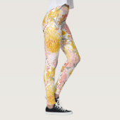  roze en geel bloemmotief leggings (Rechts)