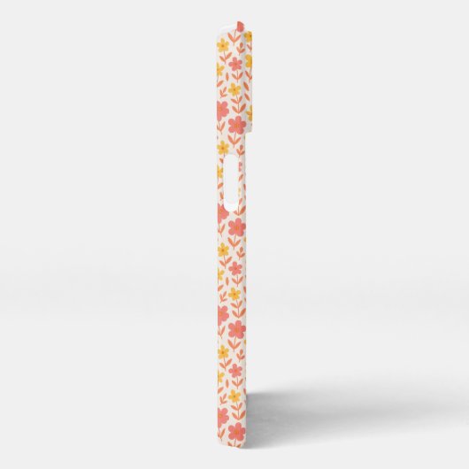 Roze en geel bloempatroon iPhone hoesje (Rechterkant)