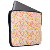 Roze en geel bloempatroon laptop sleeve (Voorkant Rechts)