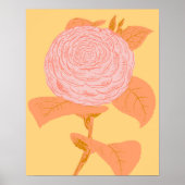 Roze en Geel Botanische Tekening Coquette  Poster (Voorkant)