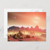 Roze en geel buitenaardse landschap briefkaart (Voorkant / Achterkant)