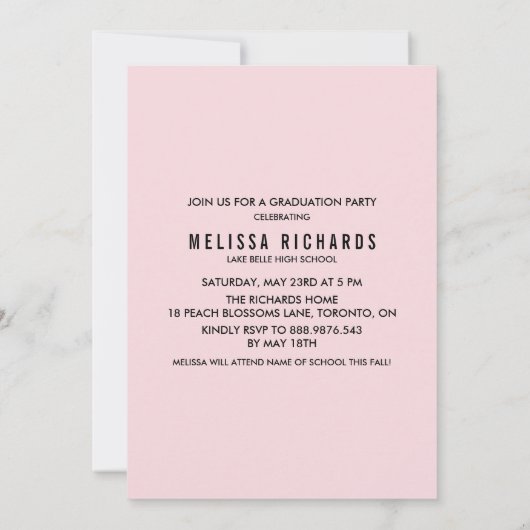 Roze en Geel Confetti Stippen Foto Afstuderen Kaart (Achterkant)