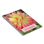 Roze en Geel Dahlia Spiral Notitieboek (Rechterzijde)