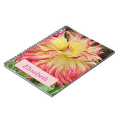 Roze en Geel Dahlia Spiral Notitieboek (Linkerzijde)