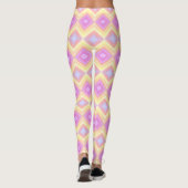 Roze en geel Elegant Diamond Patroon Leggings (Achterkant)