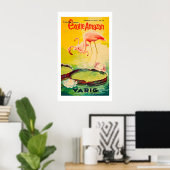 Roze en Geel Flamingo Travel Poster (Thuiskantoor)