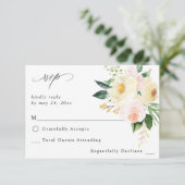 Roze en geel Floral geen Maal RSVP (Staand voorkant)
