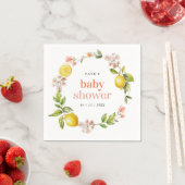 Roze en Geel | Floral Lemon Baby shower Servet (Insitu)