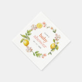 Roze en Geel | Floral Lemon Baby shower Servet (Hoek)