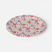  roze en geel  Floral Patroon Papieren Bordje (Gekanteld)