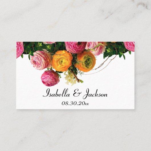 Roze en geel Floral - plaatskaarten Plaatskaartje (Achterkant)