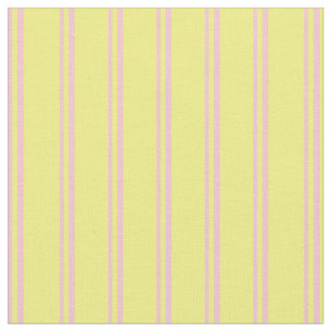 Roze en geel gekleurd, gelinkt/gestreept patroon stof