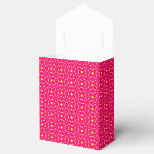 Roze en Geel Geometrische Print Party Favoriet Box Bedankdoosjes (Geopend)