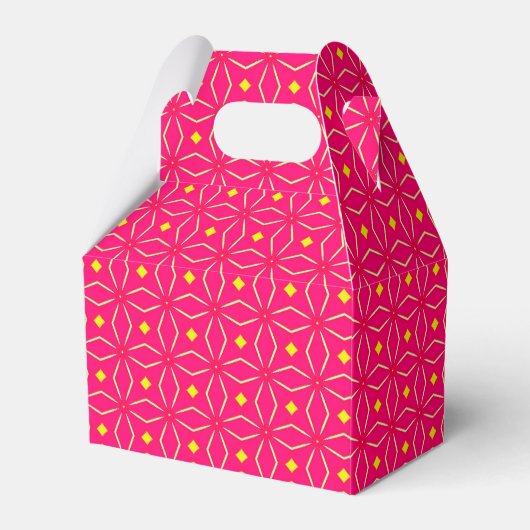 Roze en Geel Geometrische Print Party Favoriet Box Bedankdoosjes (Voorkant Zijde)