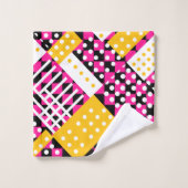 Roze en geel geruit bad handdoek (Wasdoekje)